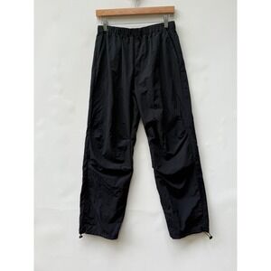 Oak + Fort Womens XS Black Recycled Nylon Drawstring‎ Jogging Athletic Pants